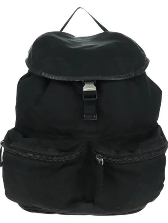 PRADA Backpack Nylon Black Silver Auth bs31873 - Picture 2 of 16